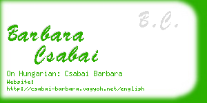 barbara csabai business card